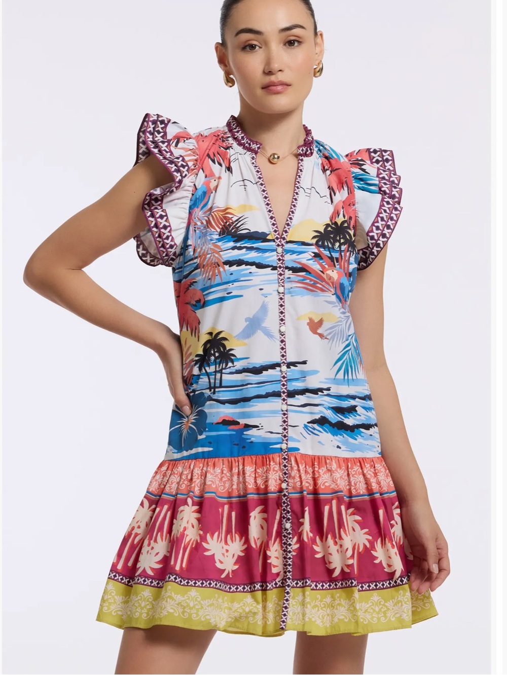 Robert Graham Savannah Cotton Minidress Size 6